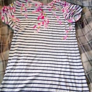 printed dress with short sleeves